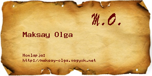 Maksay Olga névjegykártya